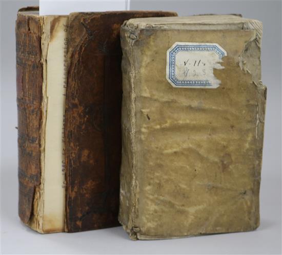 Jacquinot, Bartholome - Adresse pour vivre salon dieu dan le monde, 16mo, vellum, Baudius Dominicus (2 books)